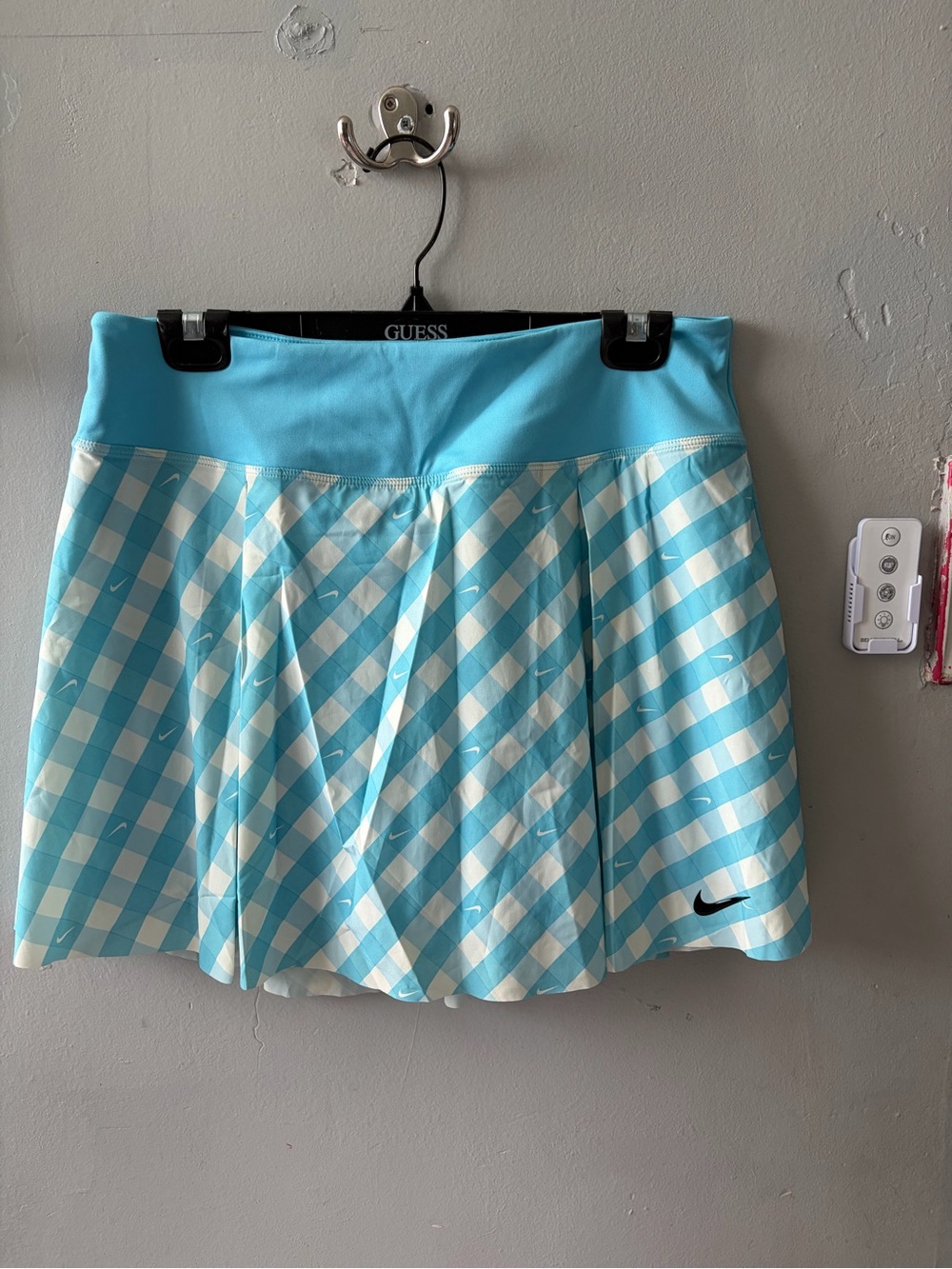 Nike Light Blue & White Gingham Skater Tennis Skirt